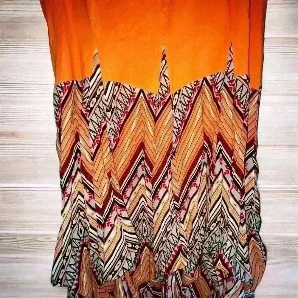 Ashley Stewart Bustle Dress Boho Gypsy Drop Waist Fit Flare Y2K Lagenlook 22/24 - Picture 4 of 10